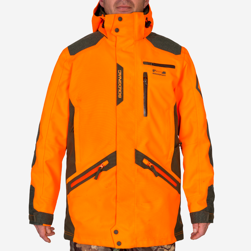 Veste De Chasse Vintage Melton – Laine Orange, Taille XL, Fermeture éclair – Années 70-80