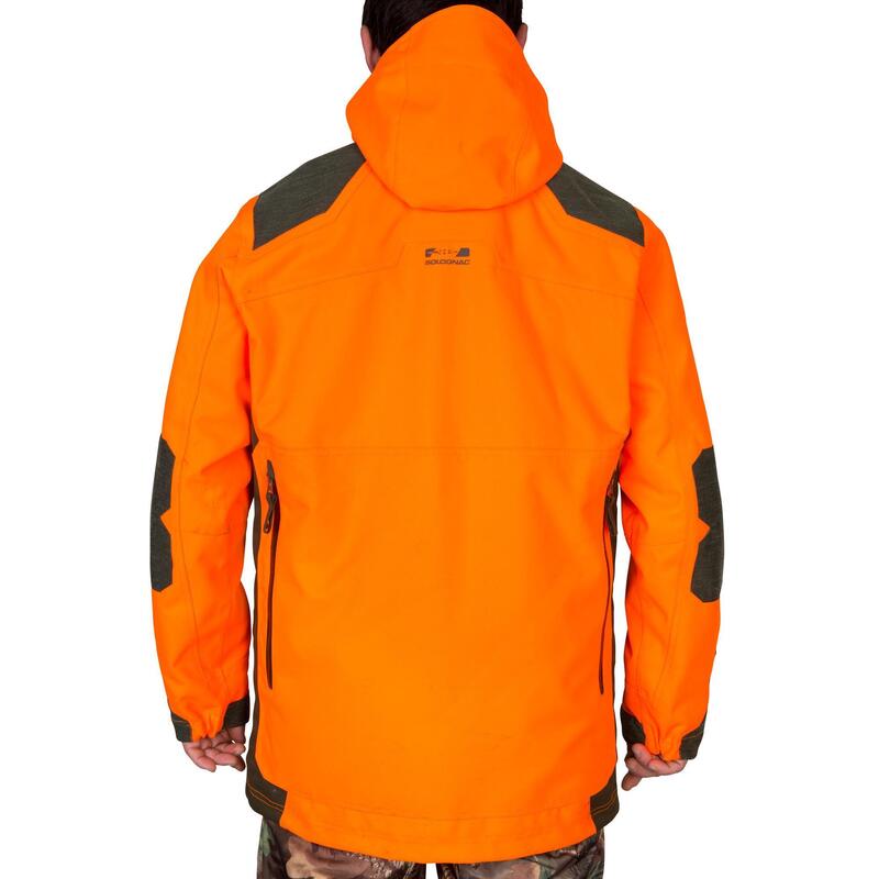 Stevige en waterdichte jas voor de jacht Supertrack 900 fluo-oranje