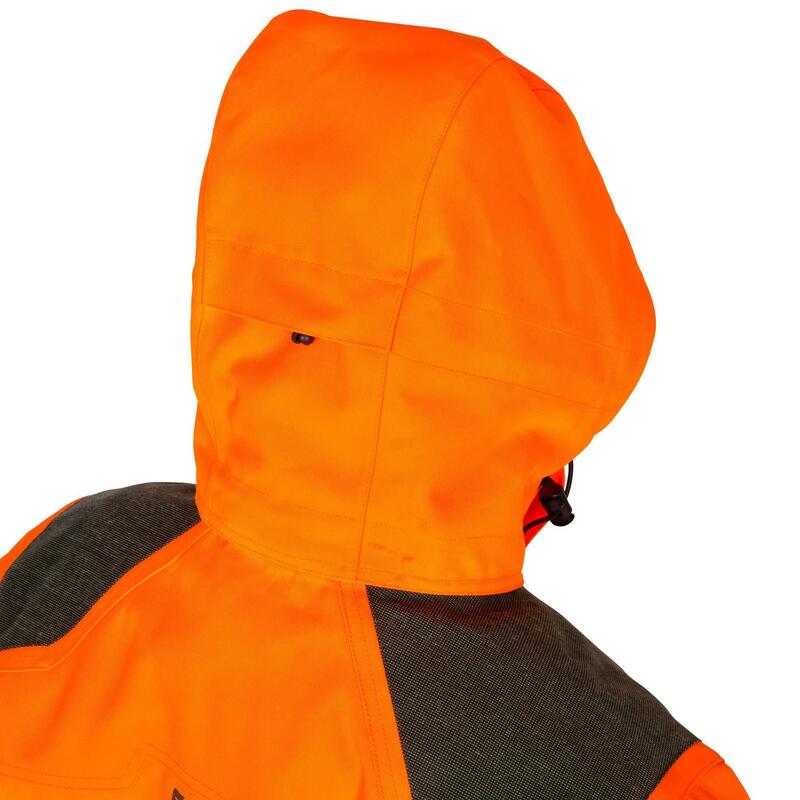 Chaqueta Caza Solognac Supertrack 900 Adulto Naranja Fluo Resistente Impermeable