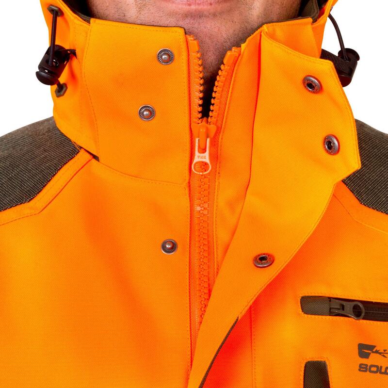 Chaqueta Caza Solognac Supertrack 900 Adulto Naranja Fluo Resistente Impermeable