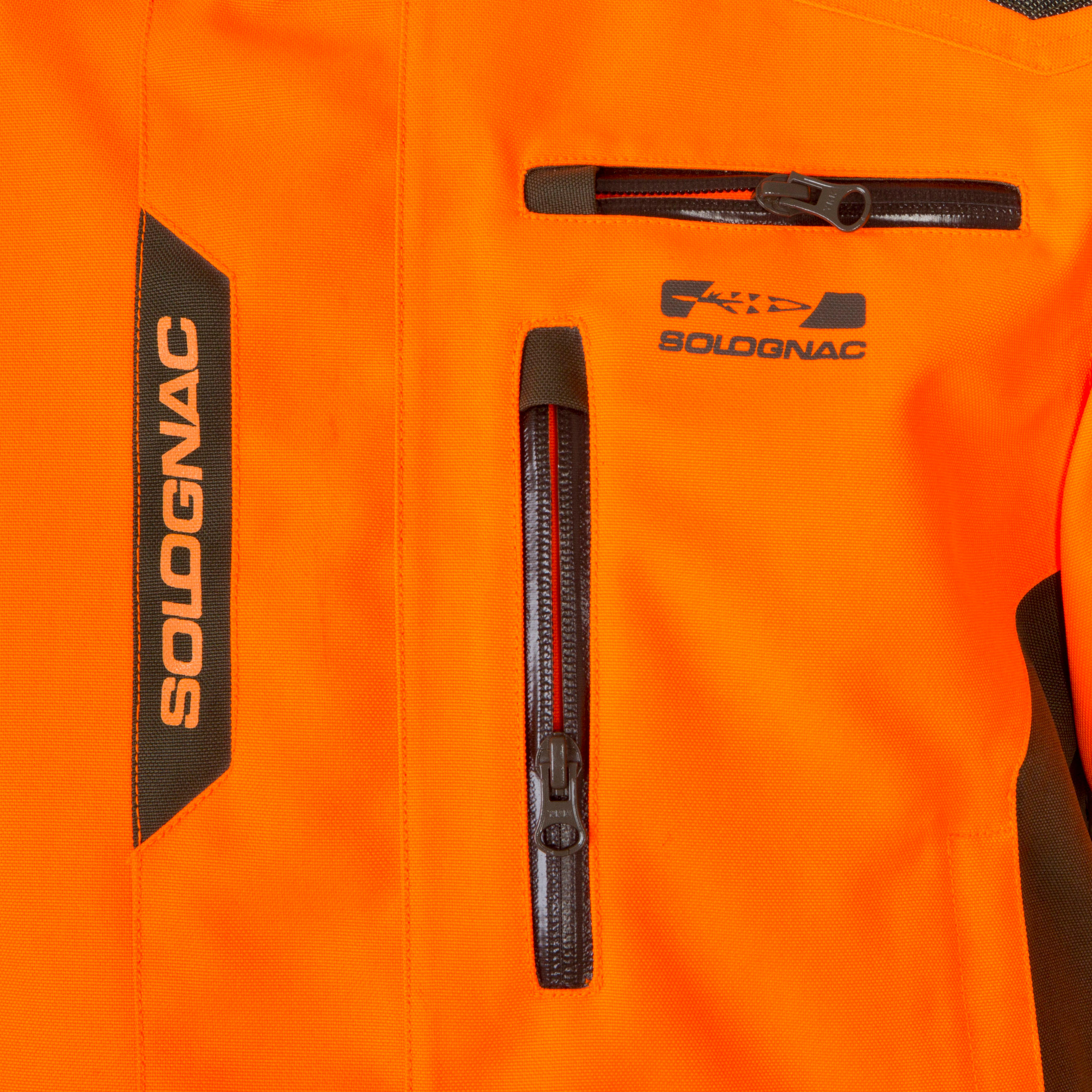 SOLOGNAC Poľovnícka odolná a nepremokavá bunda Supertrack 900 reflexná oranžová L · záber 12