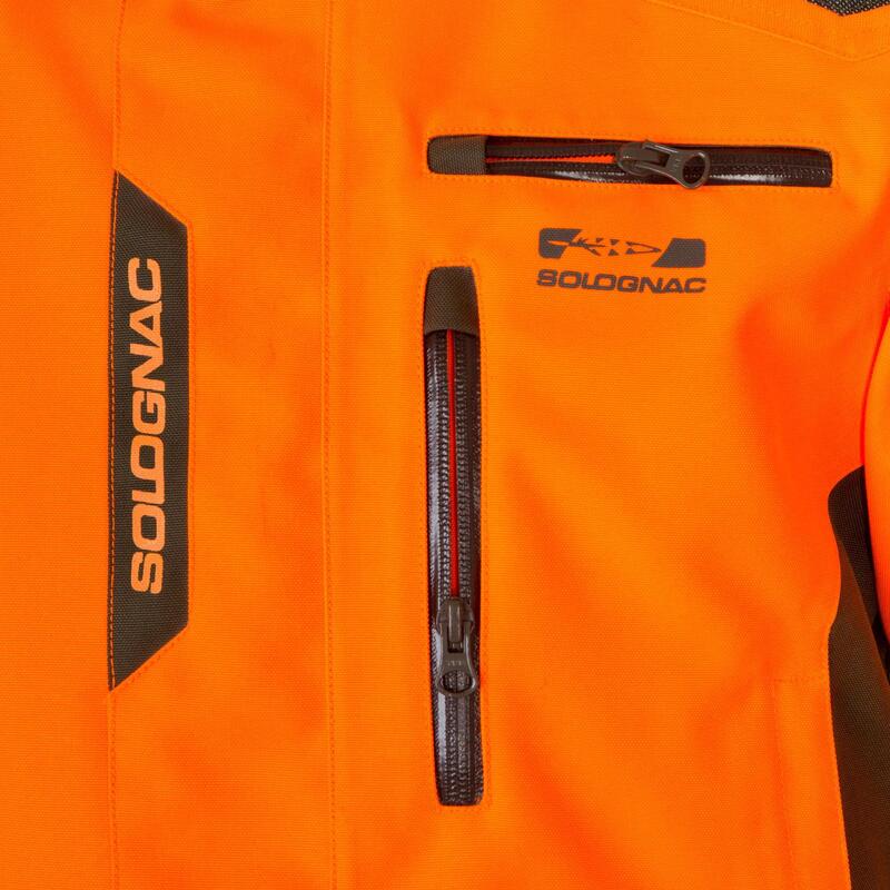 Stevige en waterdichte jas voor de jacht Supertrack 900 fluo-oranje