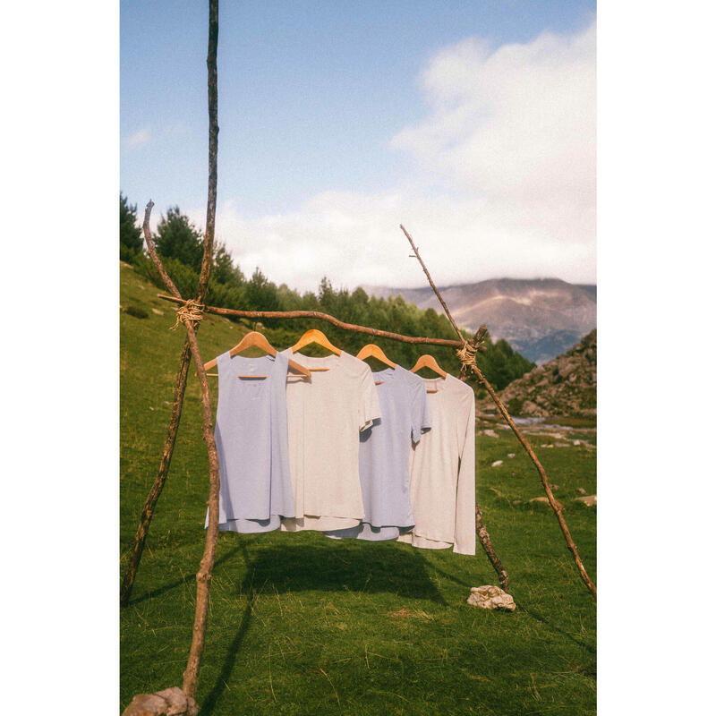 Kadın Outdoor Kısa Kollu Tişört - Bej - MH500