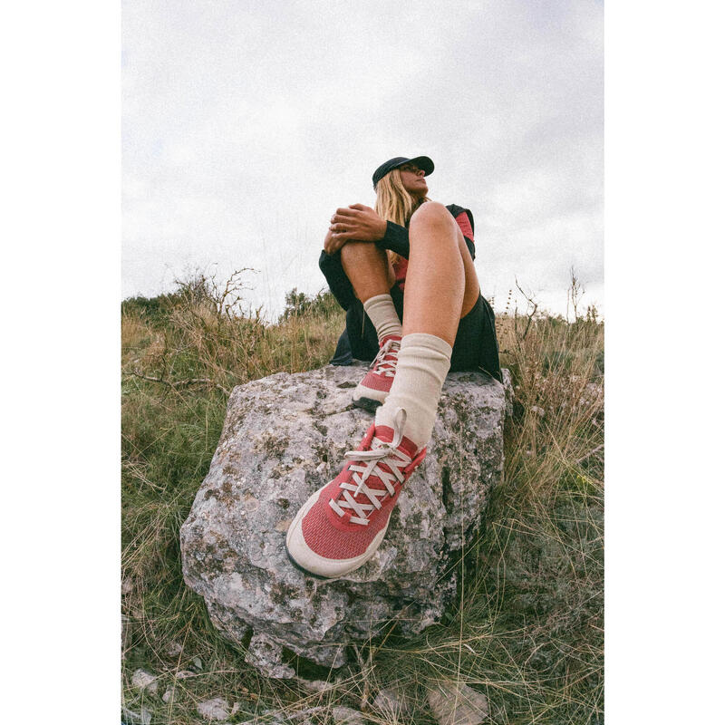 Chaussures de randonnée montagne - MH500 LIGHT rouge - femme