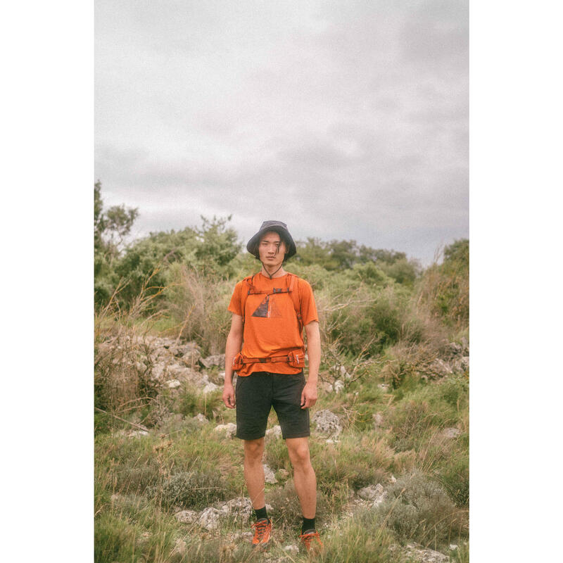 Tricou Drumeție la Munte MH500 Maro Bărbați