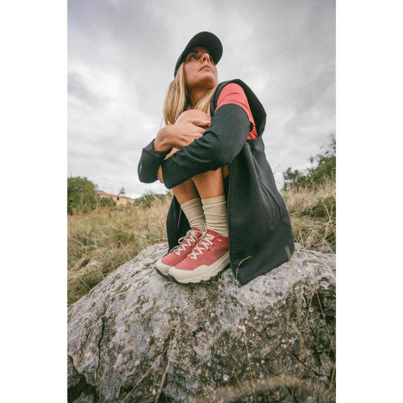 Chaussures de randonnée montagne - MH500 LIGHT rouge - femme