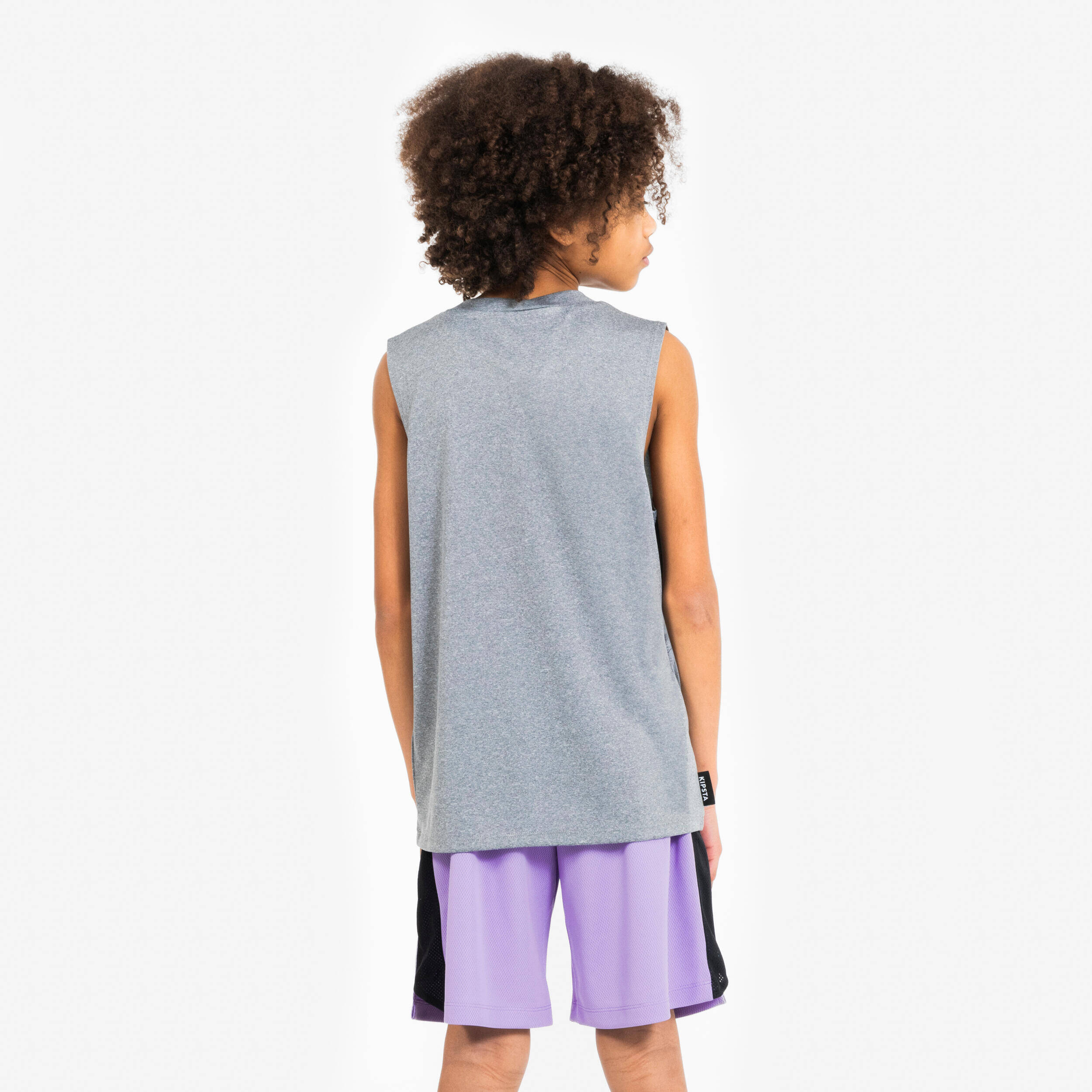 Kids Basketball Sleeveless TShirt TS500 Fast - Grey -  3