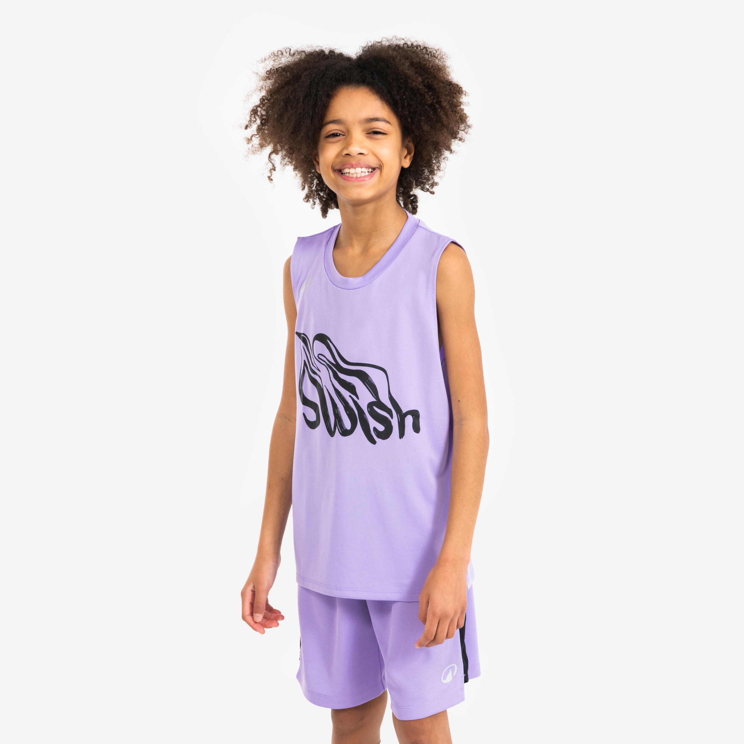 TARMAK Detské basketbalové šortky SH 500 fialové 8-9 r (131-140 cm) · záber 4