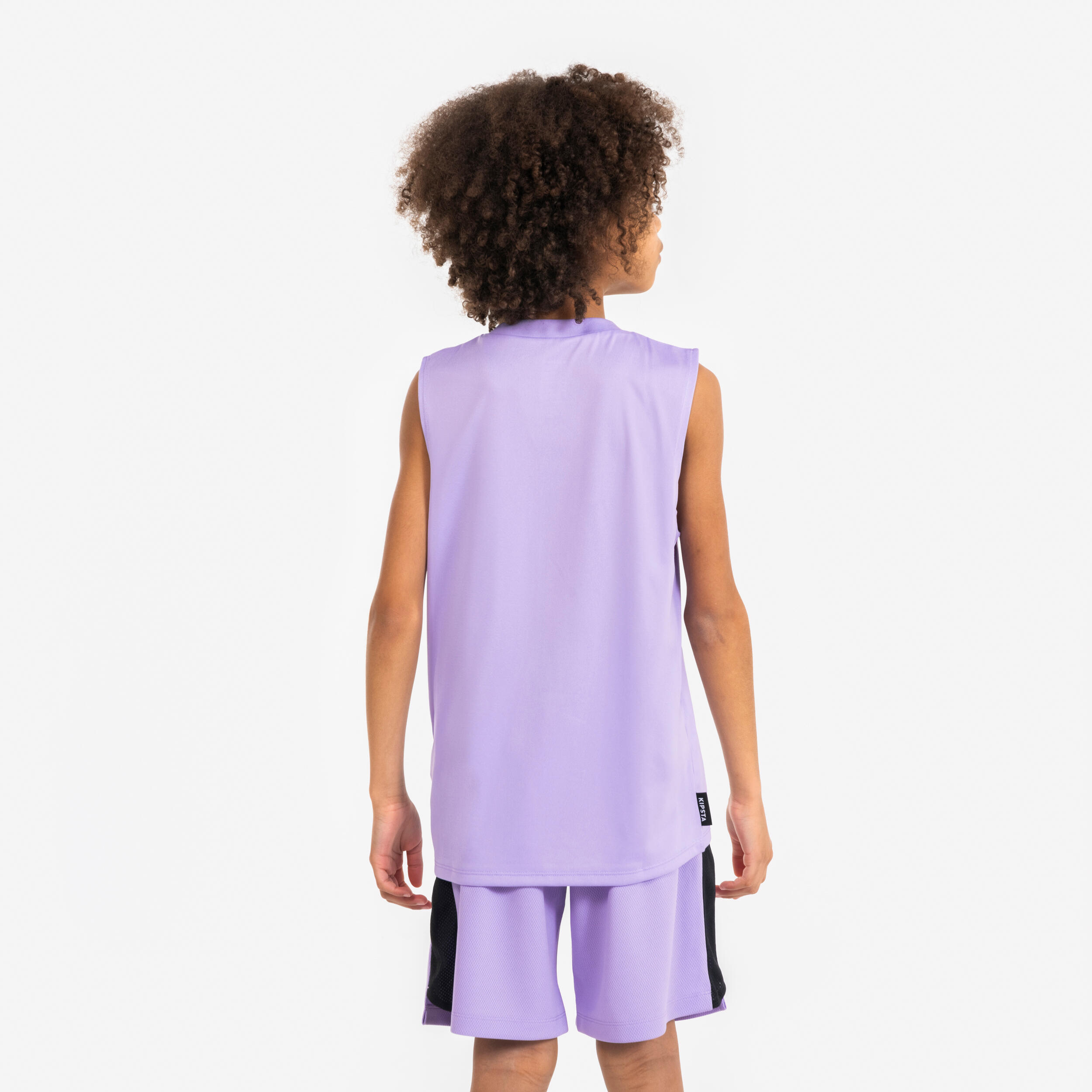 Basketbalshort voor kinderen SH 500 paars 4/6