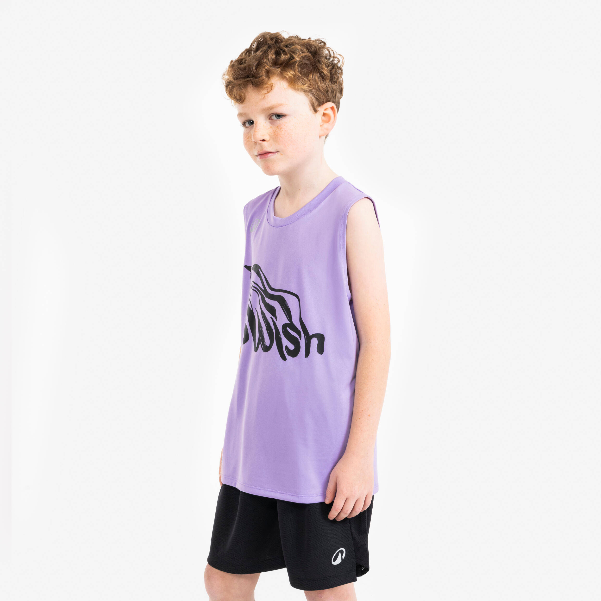 Kids Basketball Sleeveless TShirt TS500 Fast - Purple -  1