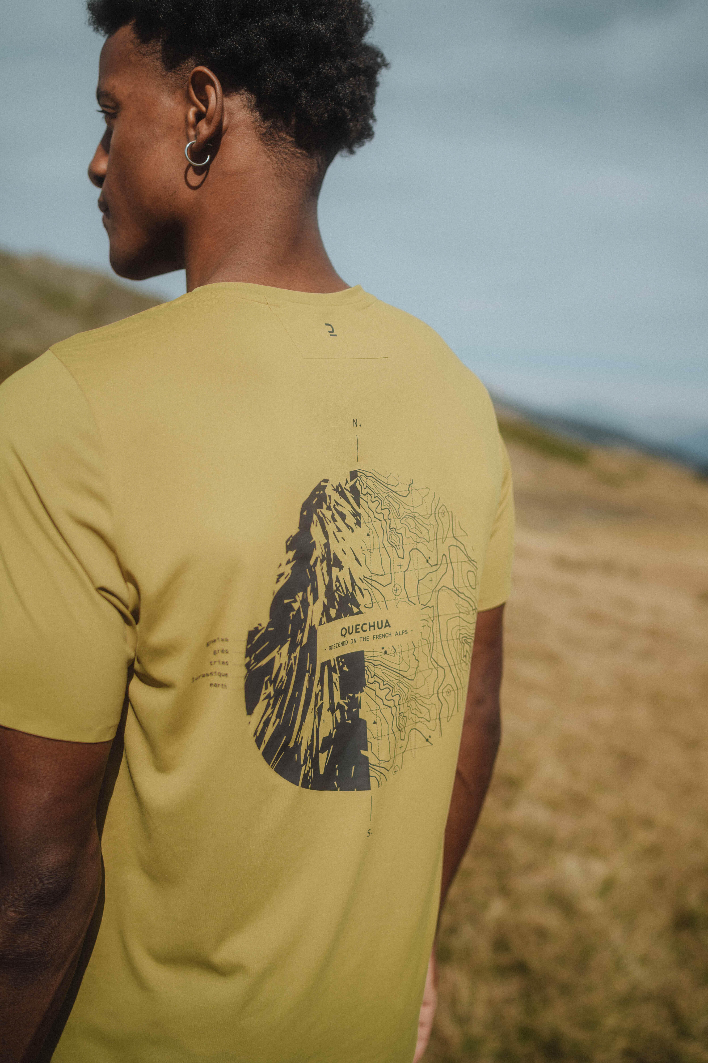 T-shirt de Caminhada Homem, MH500 caqui 2/11
