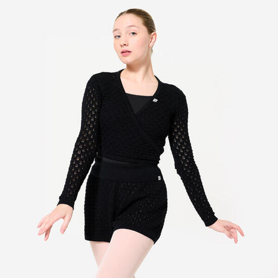 Tanz-Wickeljacke Damen - schwarz