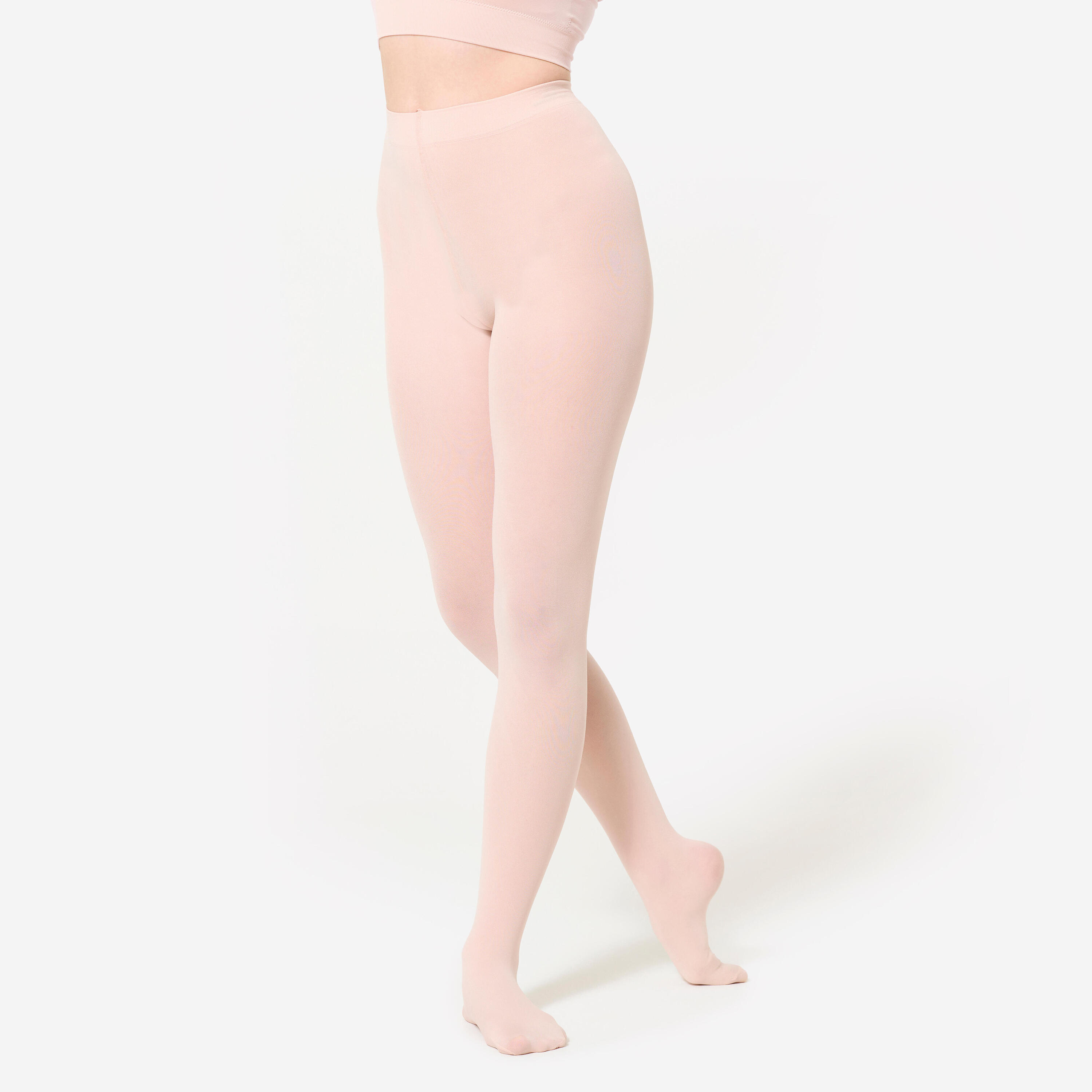 Collant donna danza classica con piede rosa 1/4