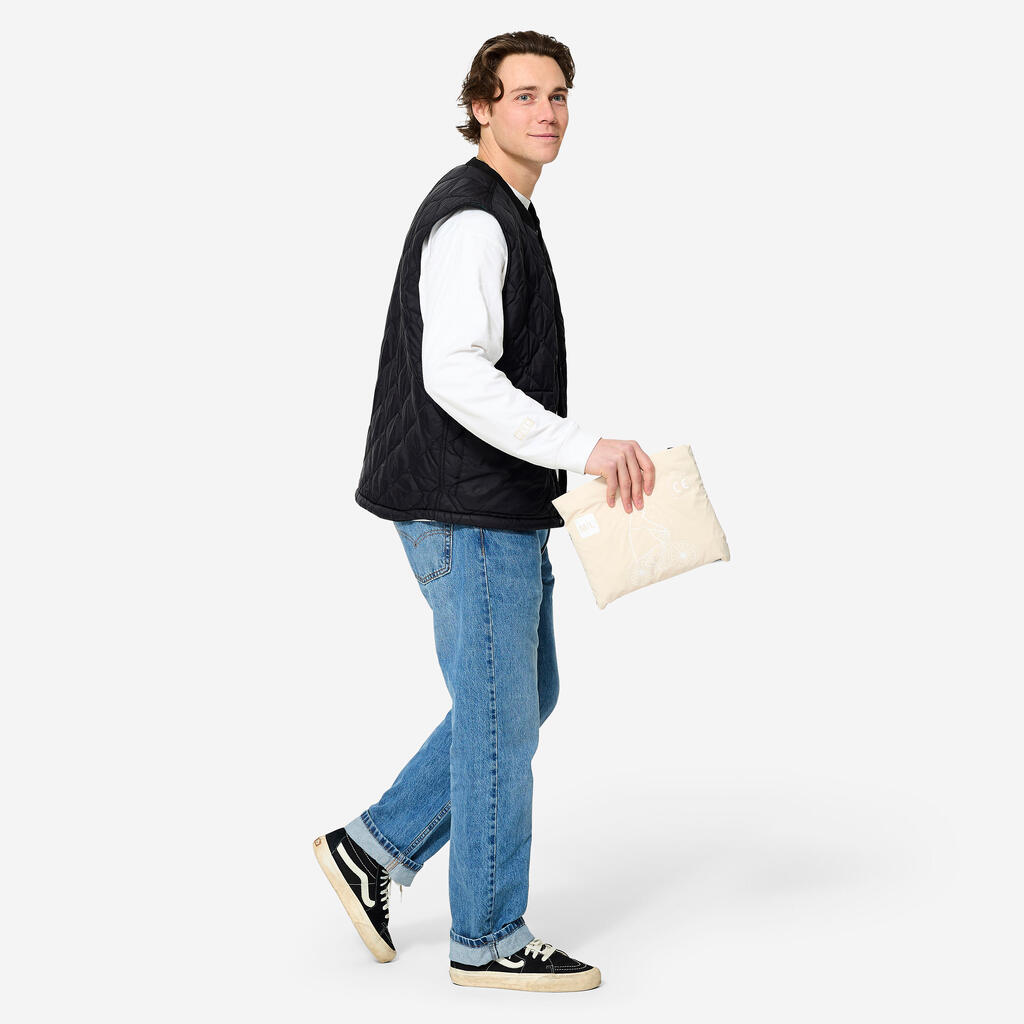 540 Visibility City Cycling Rain Poncho-Khaki/Beige
