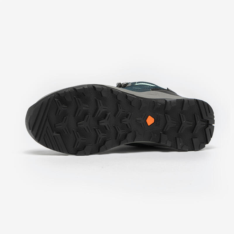 Chaussures imperméables de randonnée montagne femme, MH100 mid vert
