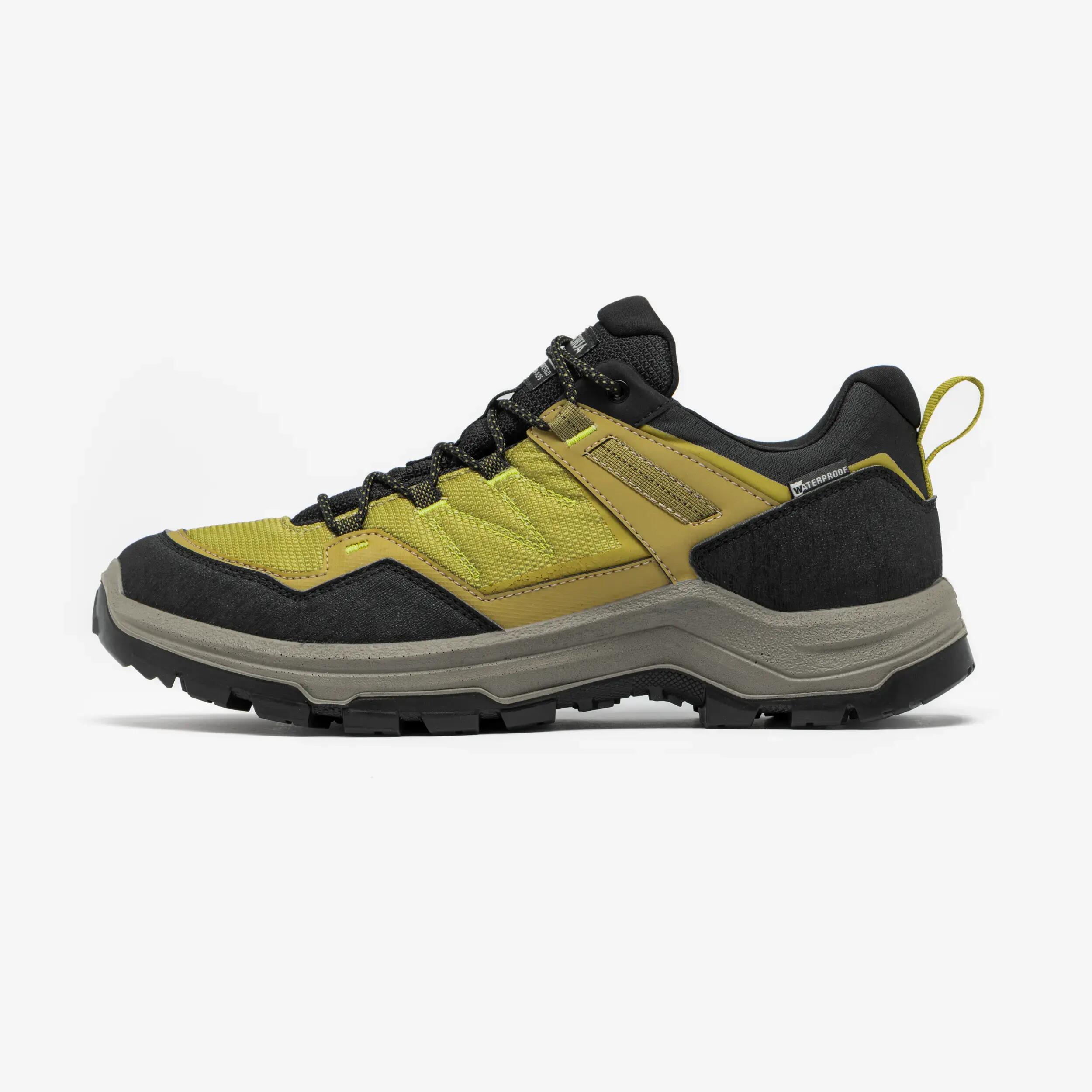 Men’s low-cut waterproof hiking boots, MH100 green -  1