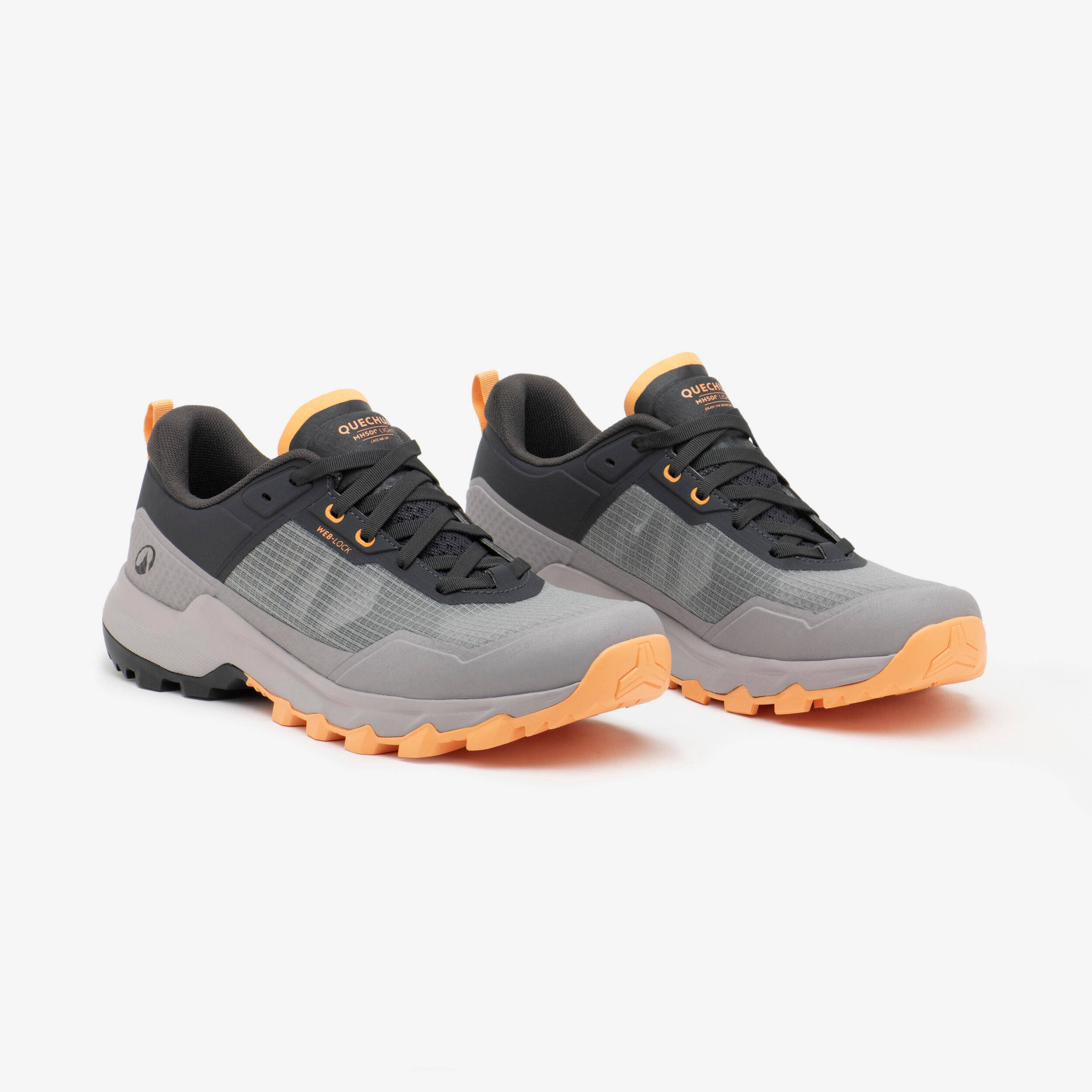 Men’s lightweight mountain hiking boots - MH500 Light - Grey -  2