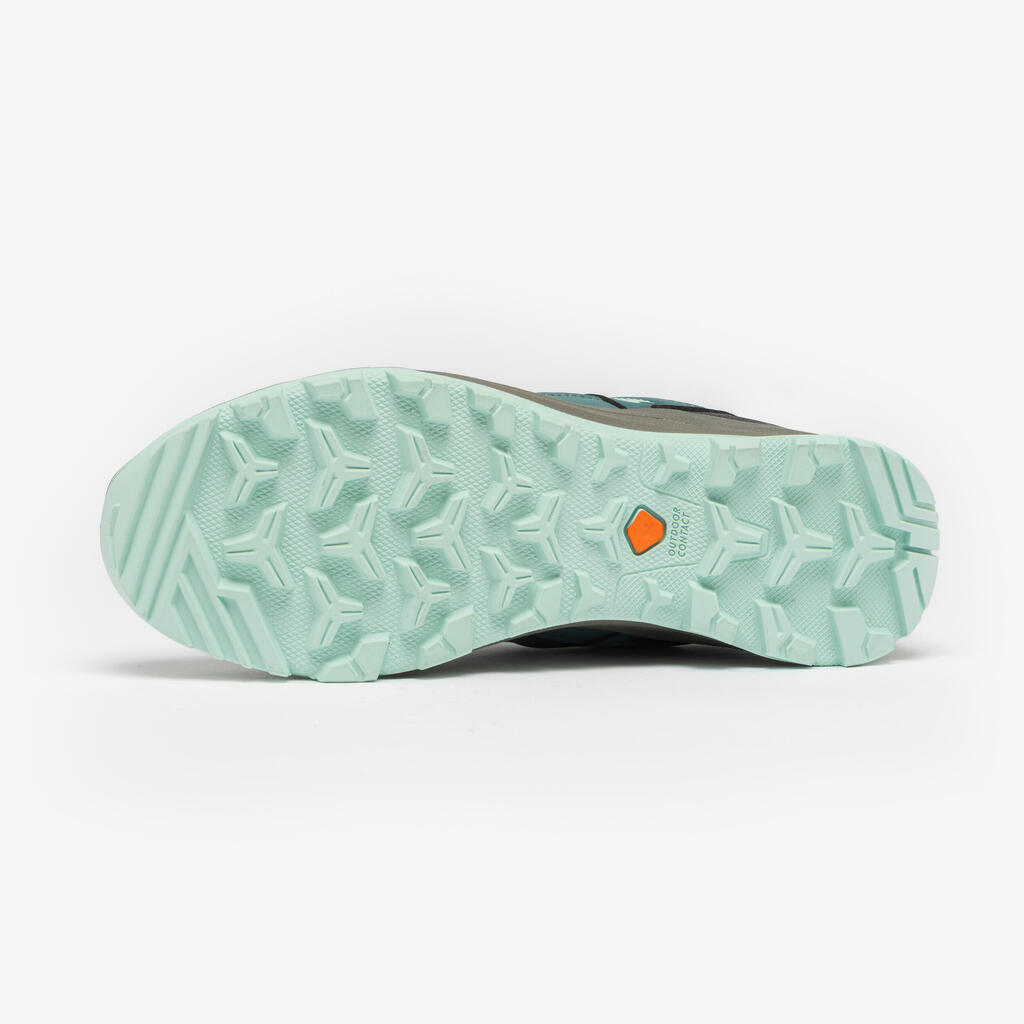 ZAPATILLAS DE SENDERISMO IMPERMEABLES MUJER MH100 VERDE