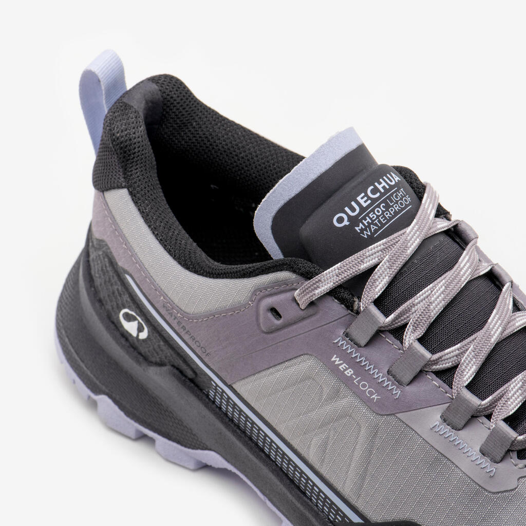 Women's Waterproof Hiking Boots MH500 Light - Grey