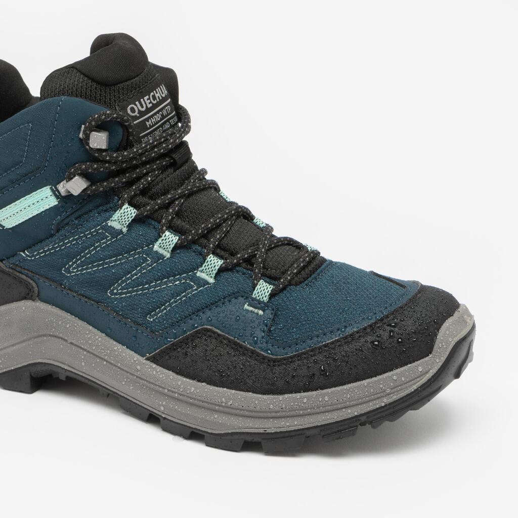 Women’s Waterproof Mountain Hiking Boots - MH100 Mid - Green