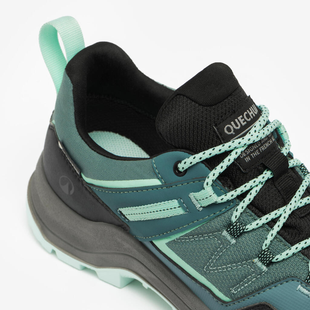 ZAPATILLAS DE SENDERISMO IMPERMEABLES MUJER MH100 VERDE