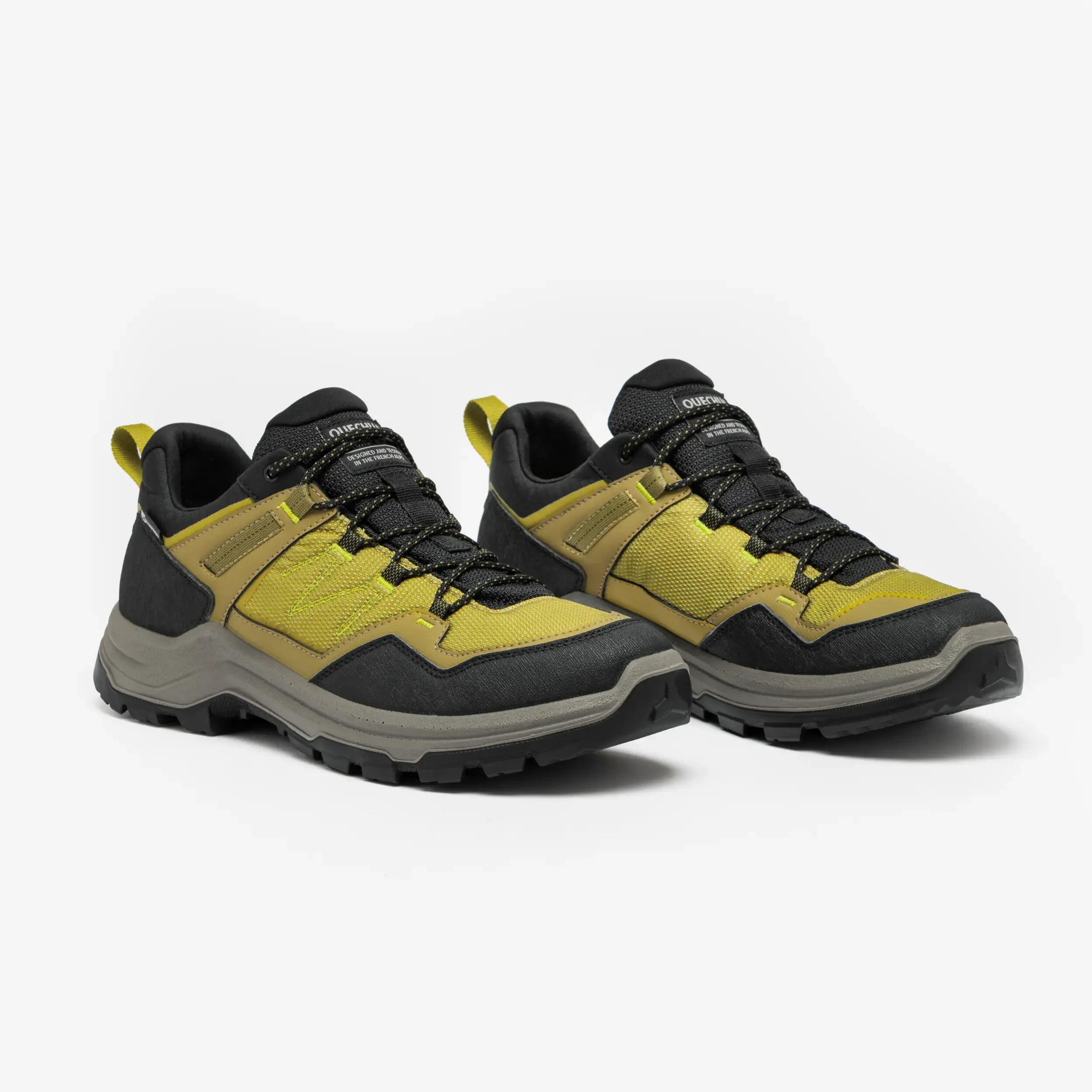Men’s low-cut waterproof hiking boots, MH100 green -  2