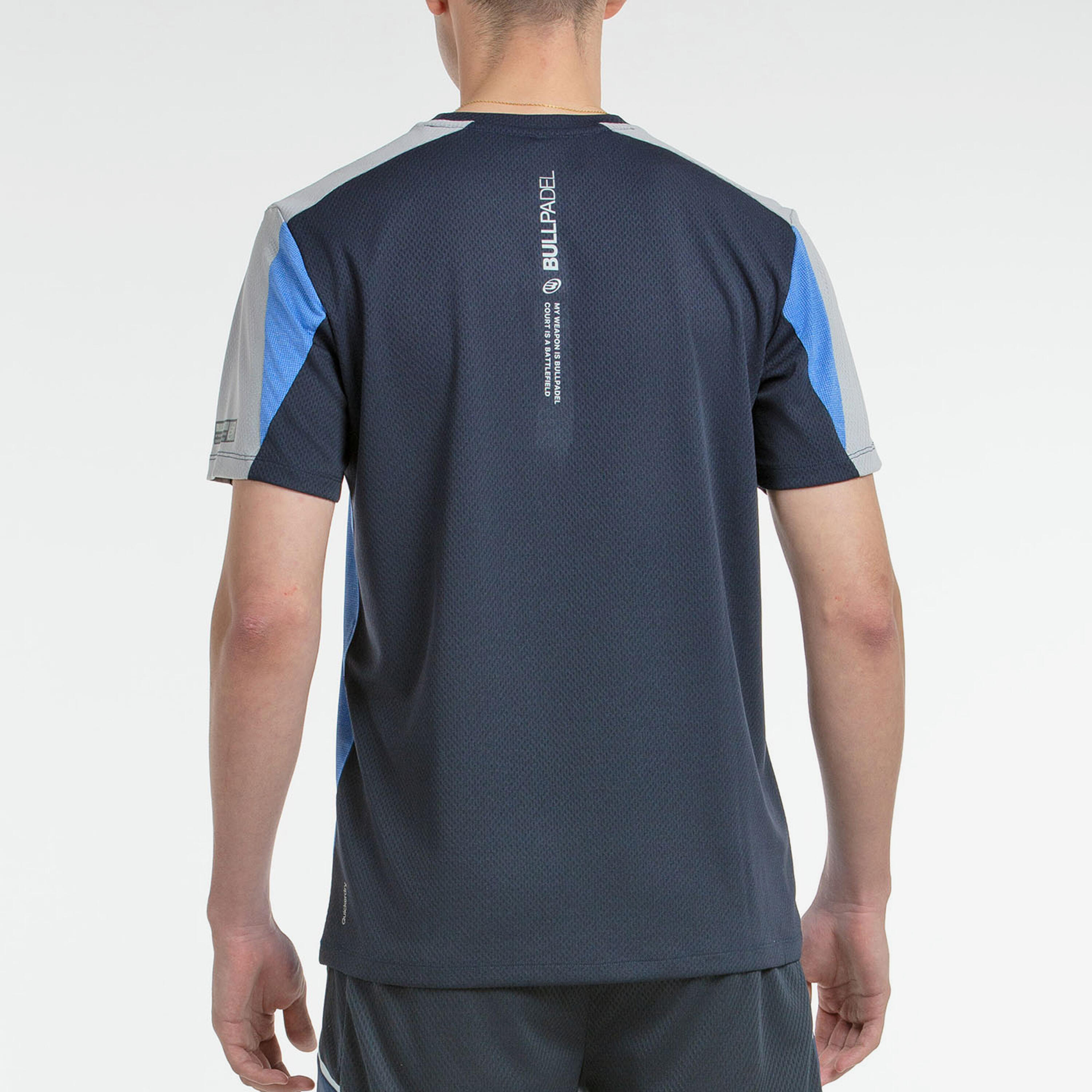 T-shirt padel manches courtes - Bullpadel Brego Bleu 2/4