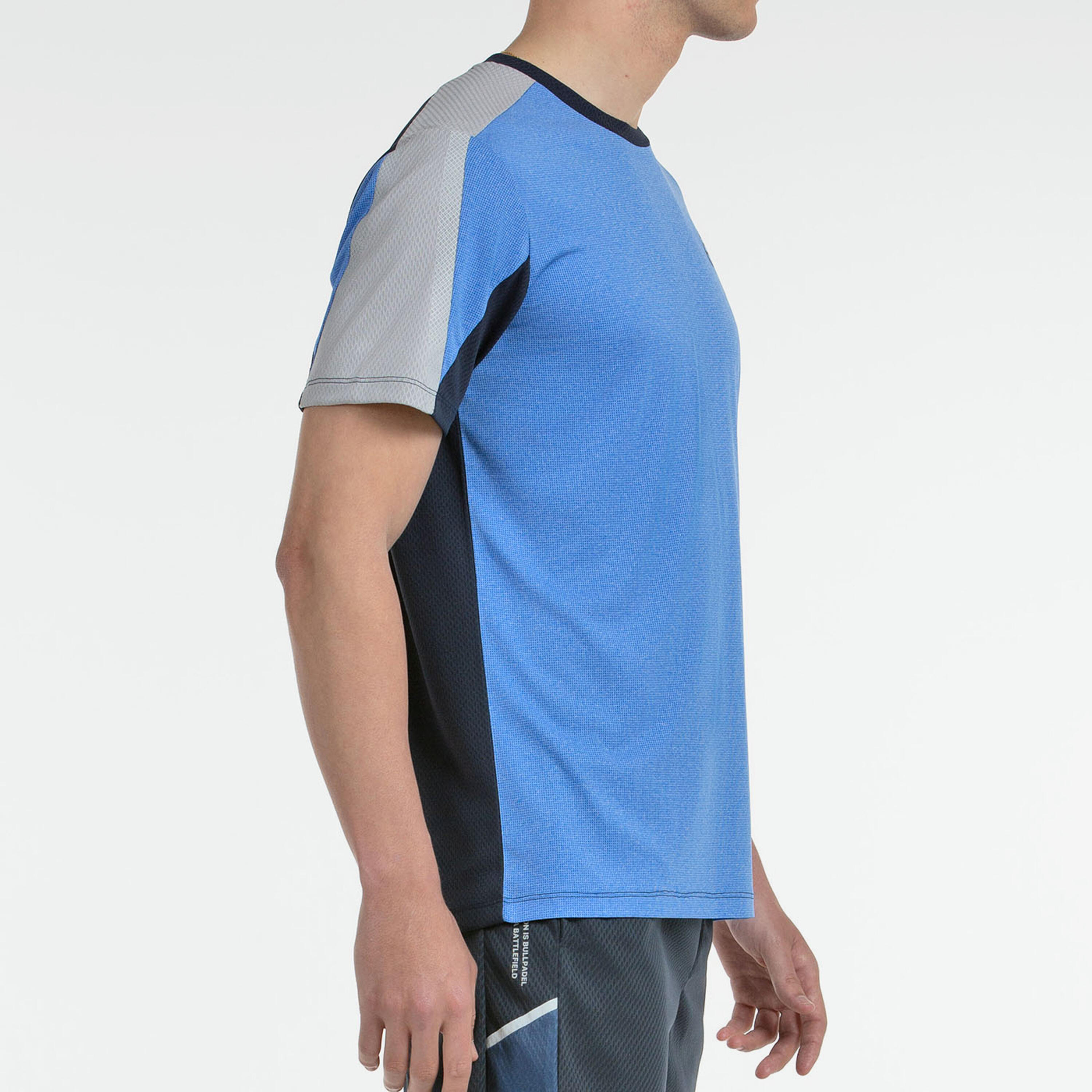 T-shirt padel manches courtes - Bullpadel Brego Bleu 3/4