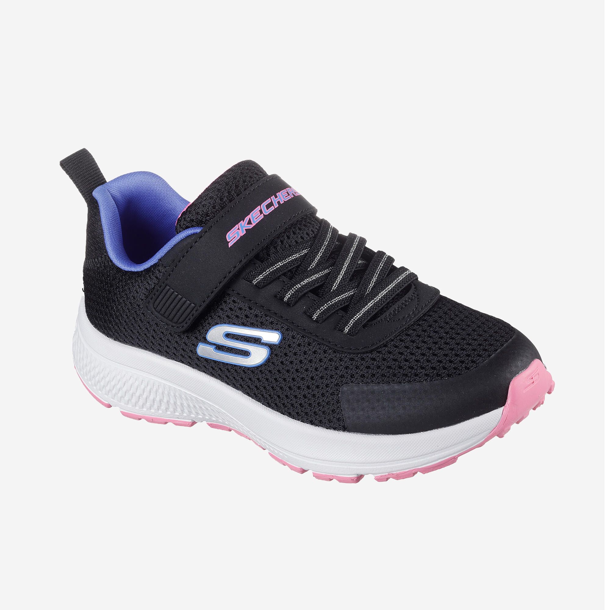 Scarpe da ginnastica Skechers bambino GO RUN CONSISTENT strap e lacci nero-rosa 3/5