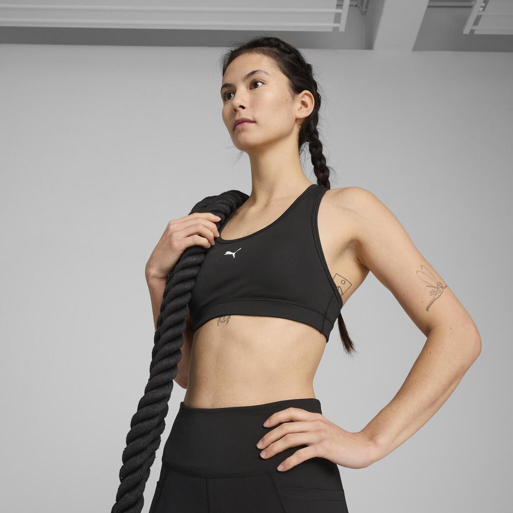 Moderate-Support Sports Bra - Black