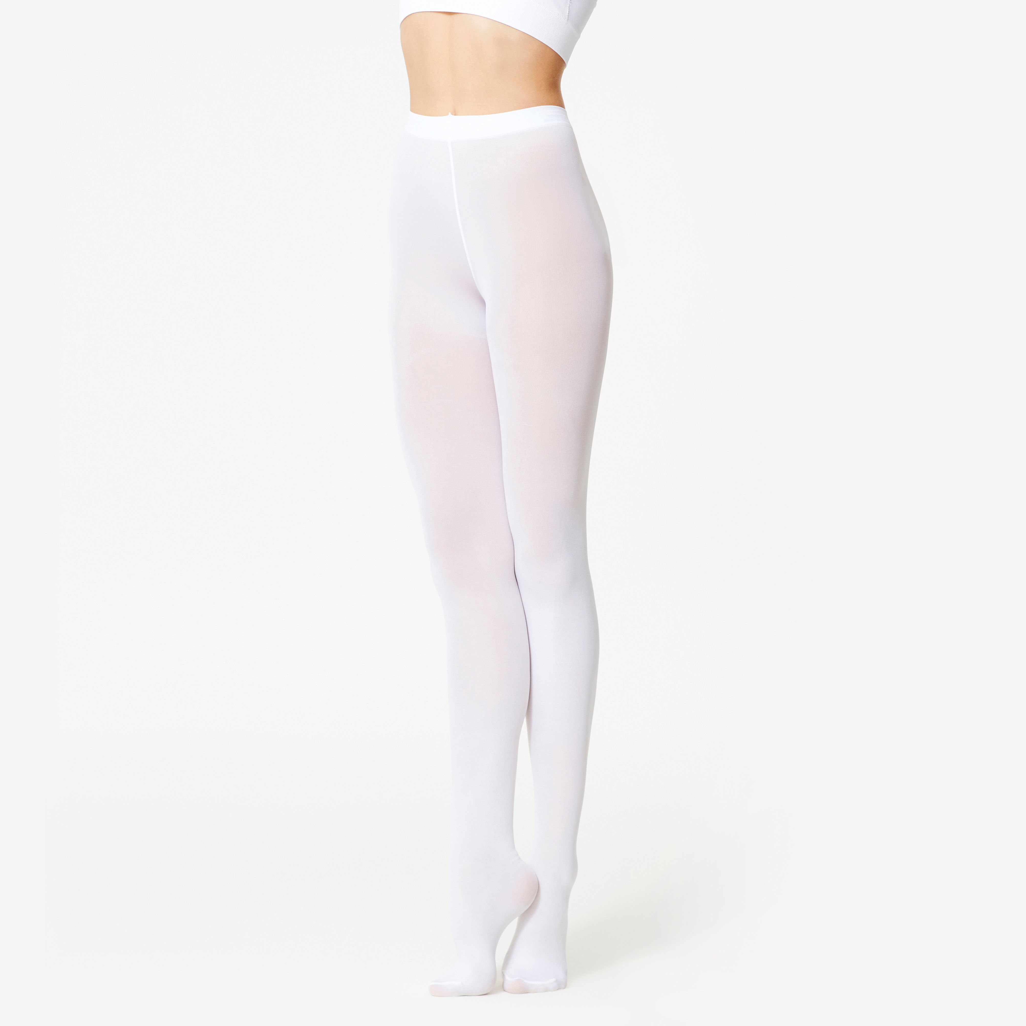 Collants de danse classique avec pieds Fille Blanc pour les