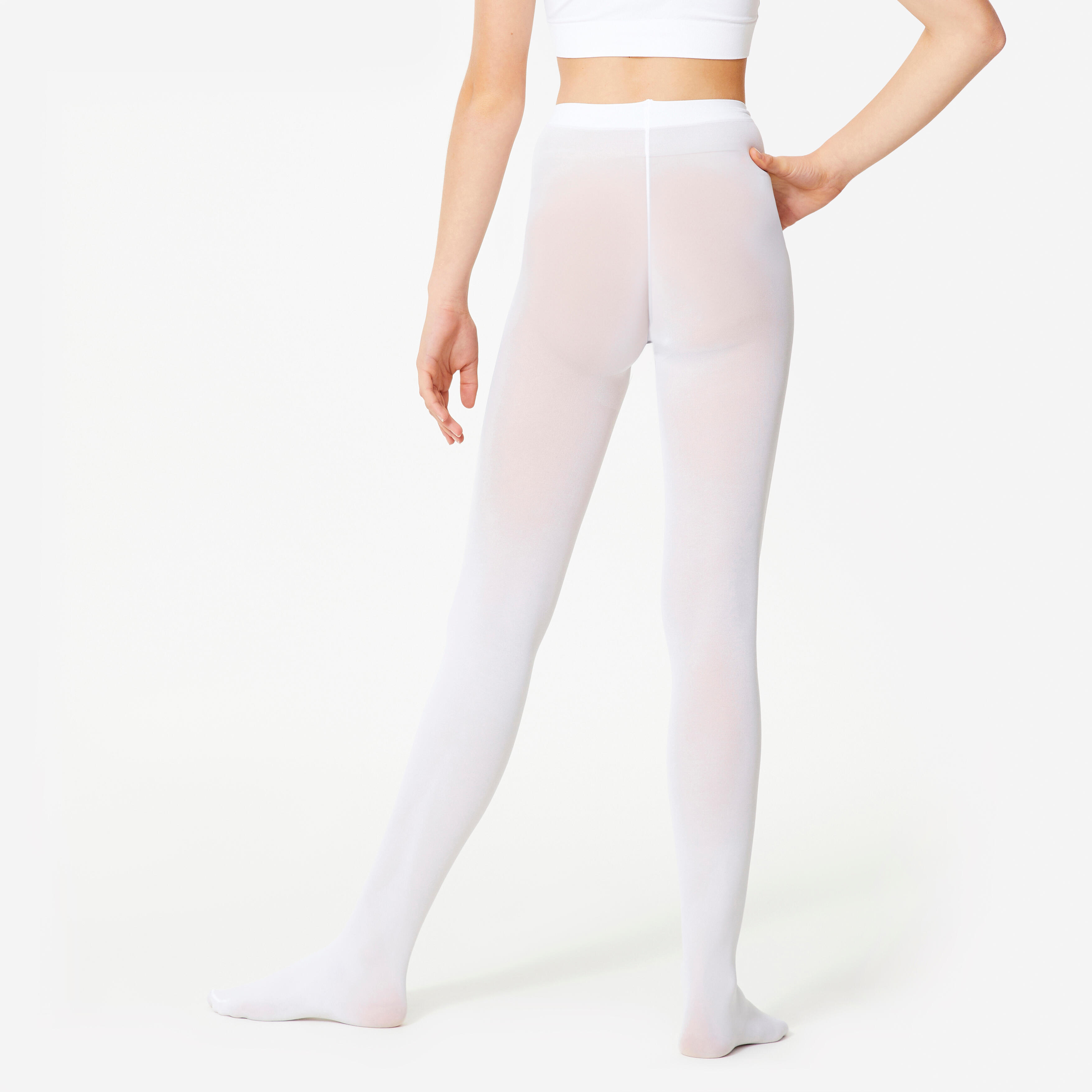 Girls’ Ballet Tights - White - STAREVER