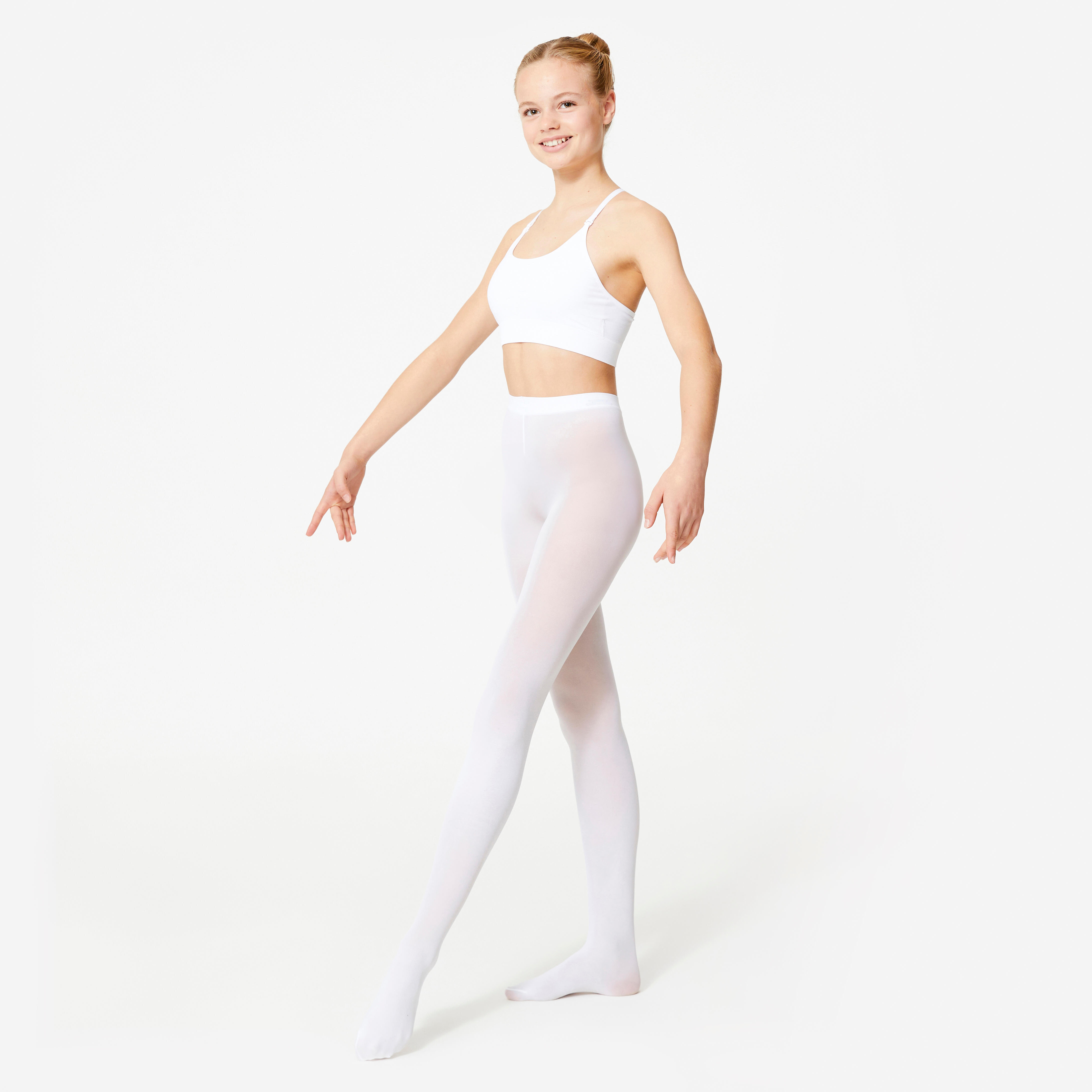Girls’ Ballet Tights - White - STAREVER