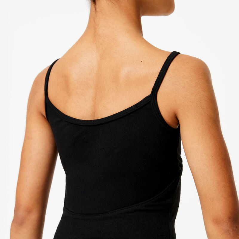 Justaucorps danse classique noir fines bretelles filles