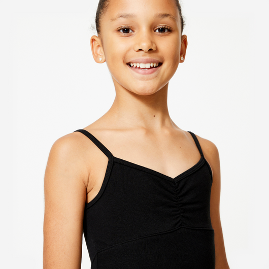 Justaucorps danse classique noir fines bretelles filles