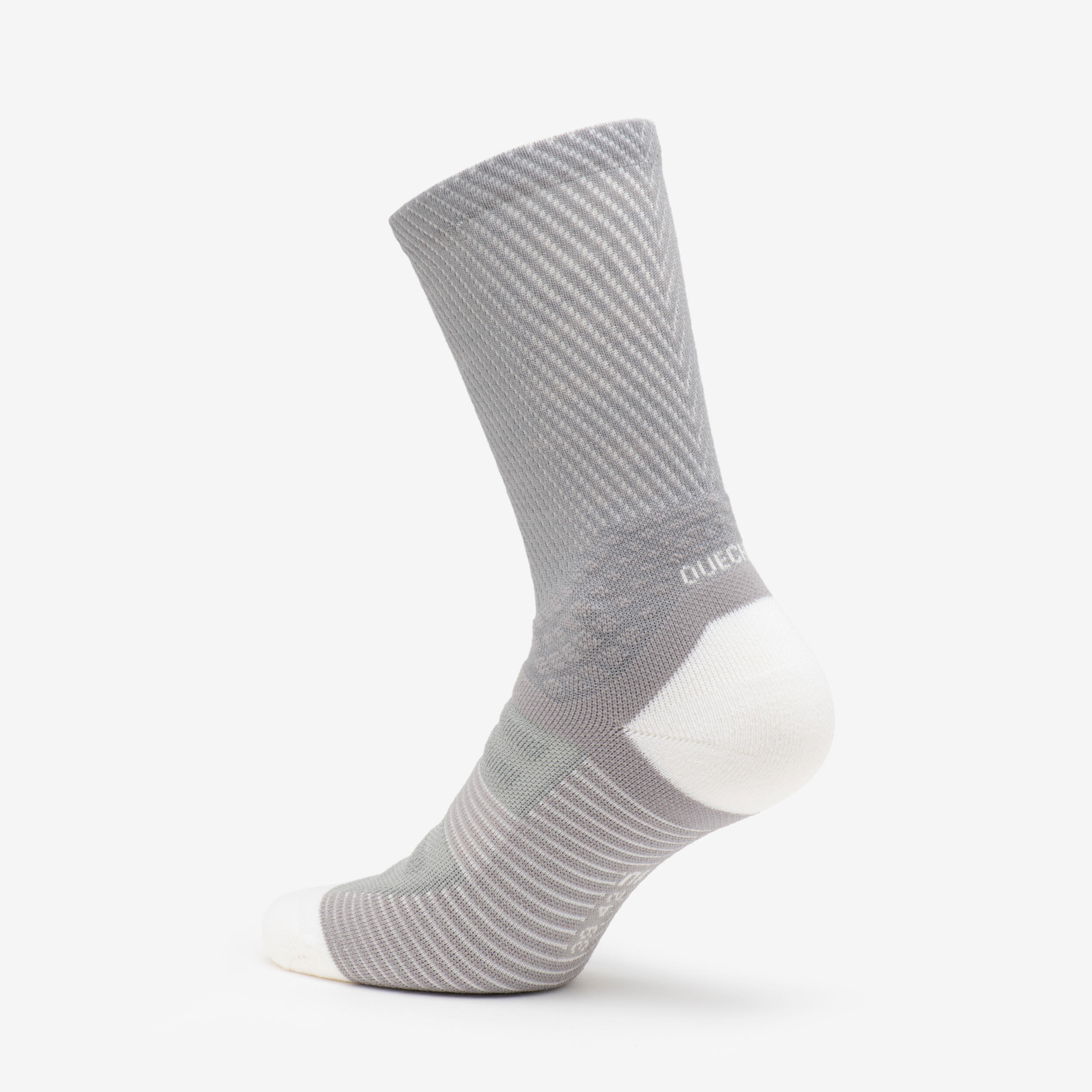 Chaussettes de randonnée hautes laine (2 paires) adulte, Hike 900 gris 4/5