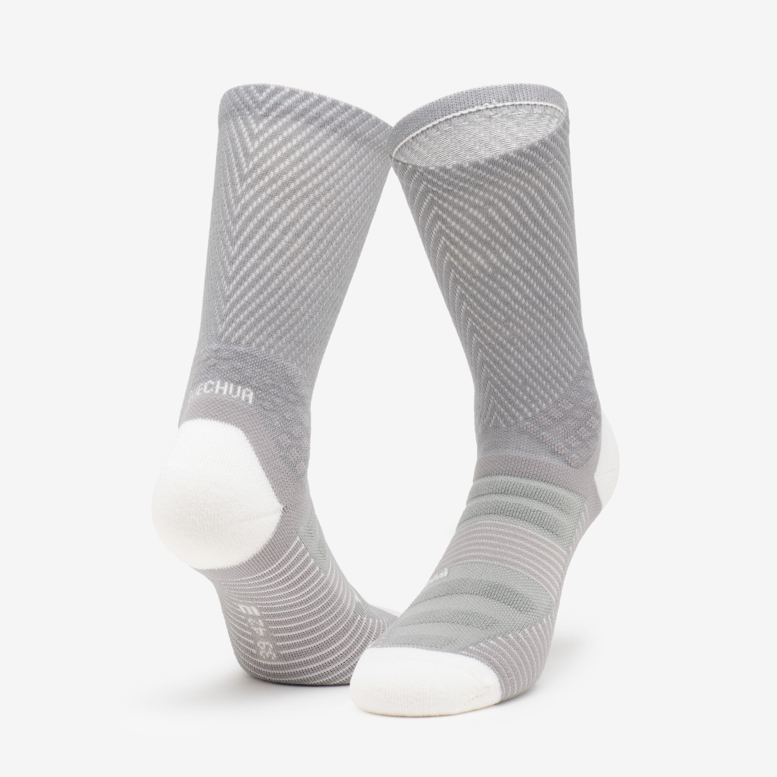 Chaussettes de randonnée hautes laine (2 paires) adulte, Hike 900 gris 3/5