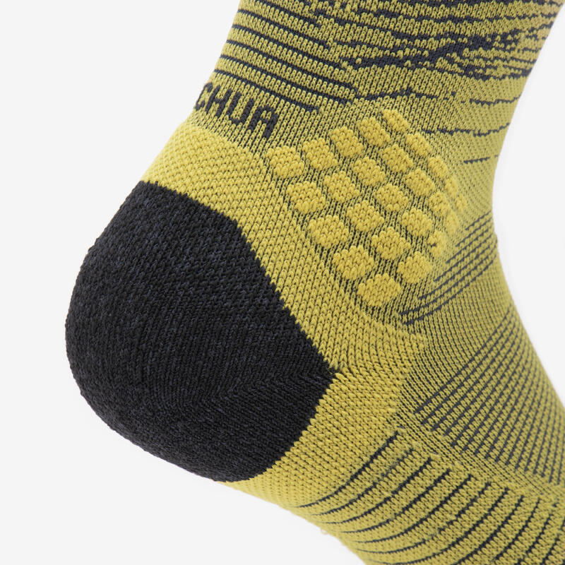 Chaussettes randonnée - hike 500 high trendy khaki et gris x2 paires
