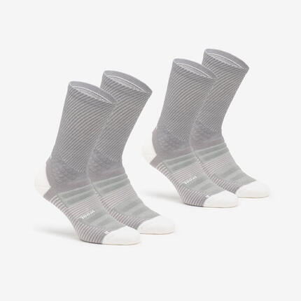 Chaussettes de randonnée hautes laine (2 paires) adulte, Hike 900 gris