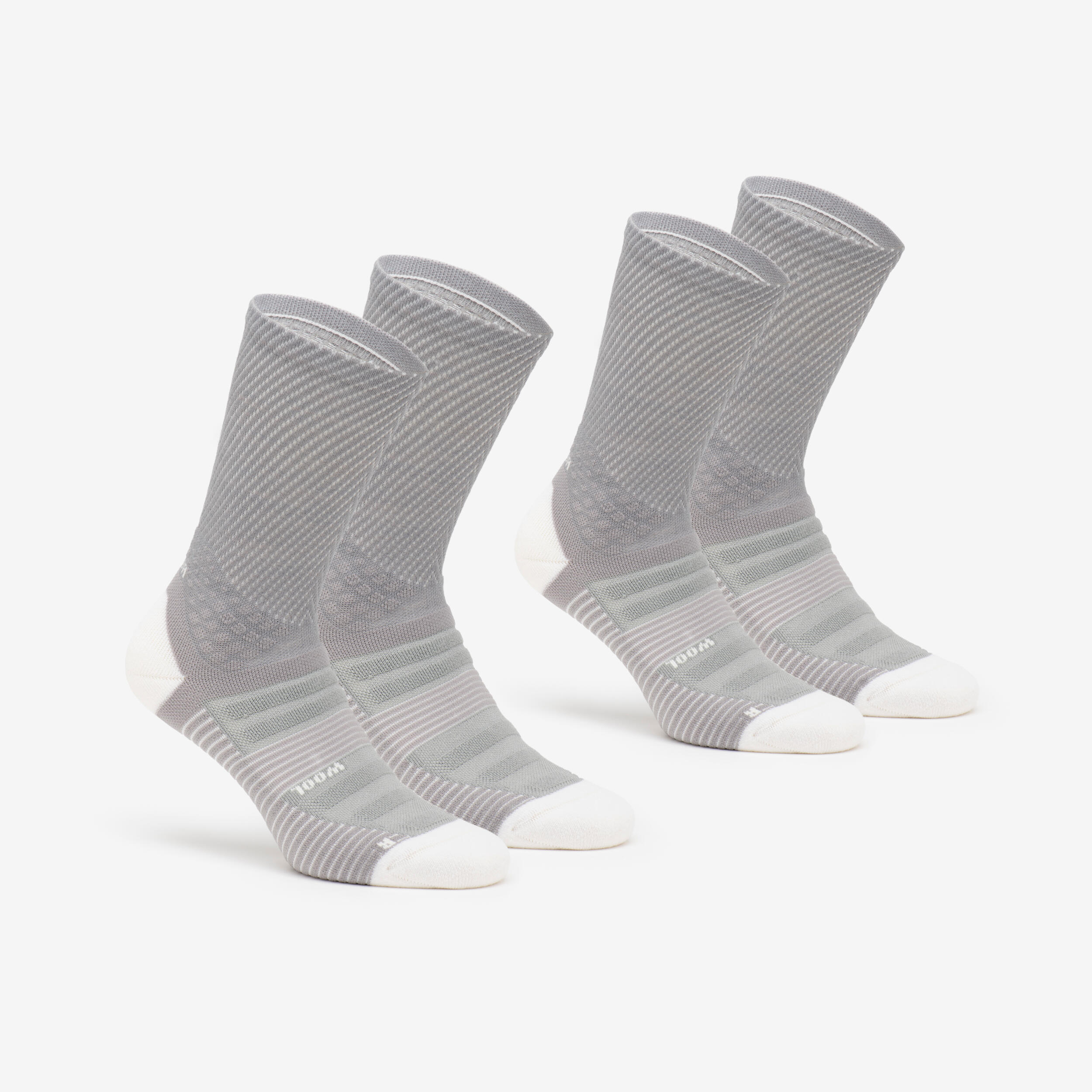Set 2 perechi Șosete lungi Drumeție Hike 900 Gri