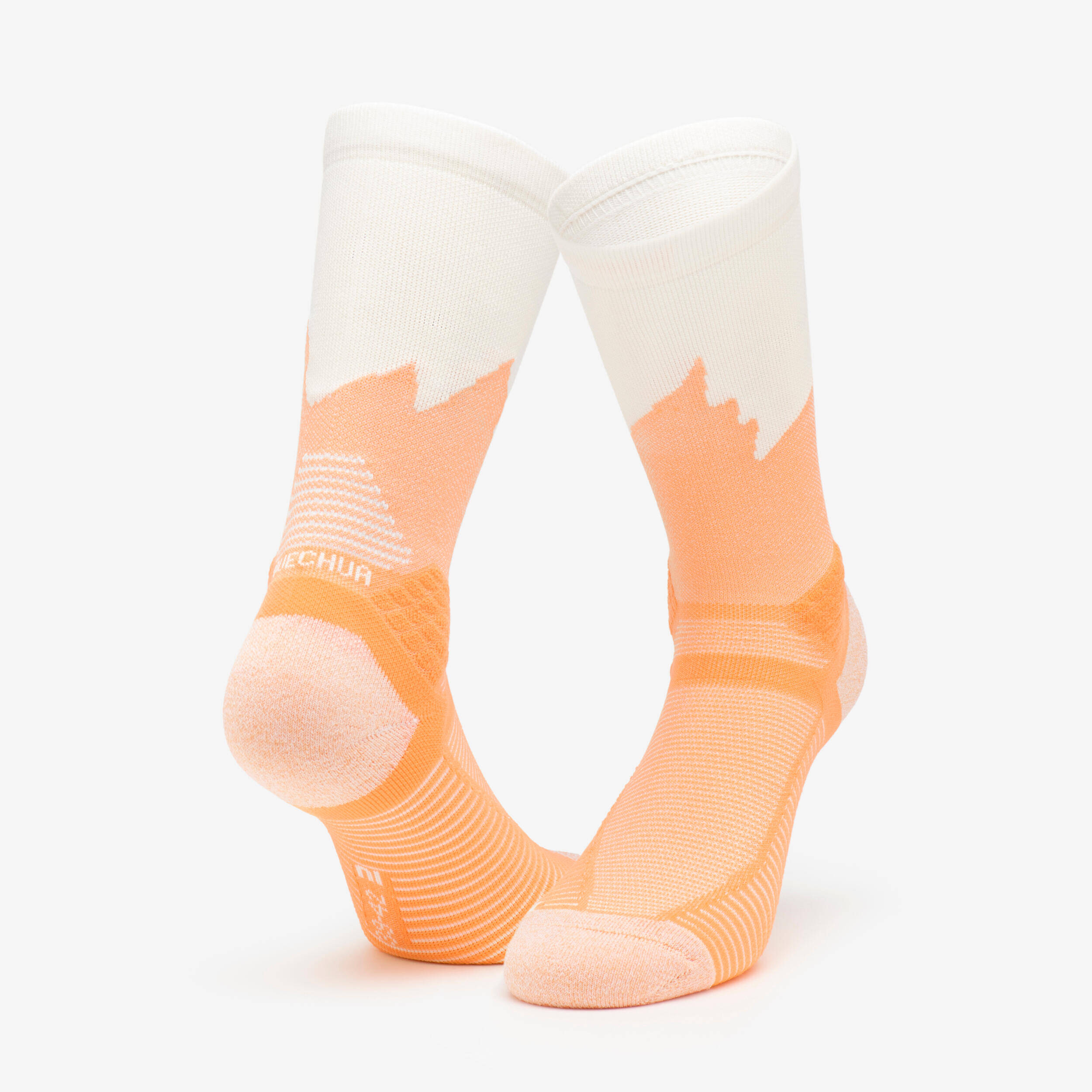 Adults’ high-rise hiking socks (2 pairs), Hike 500 Limited Orange -  3