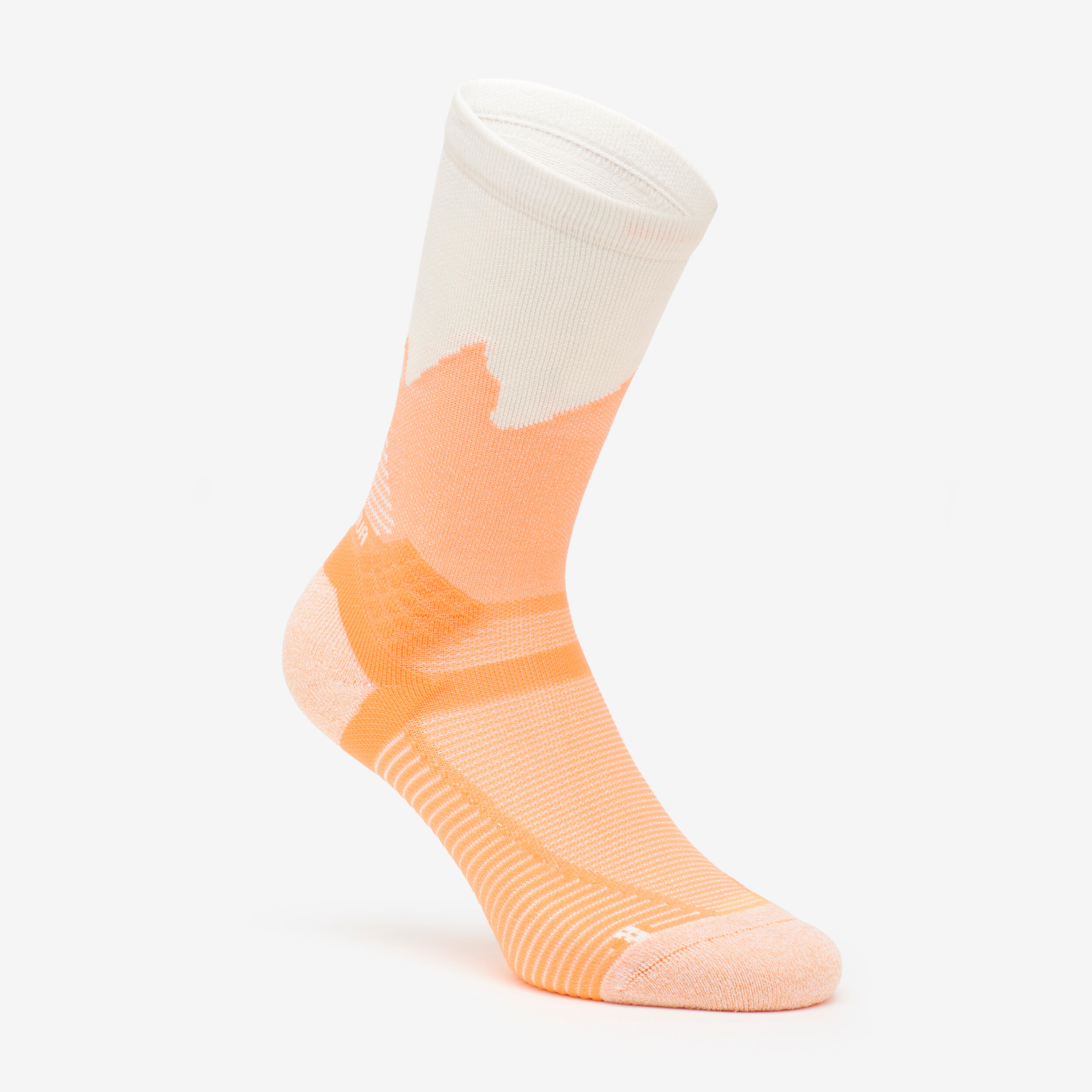 Adults’ high-rise hiking socks (2 pairs), Hike 500 Limited Orange