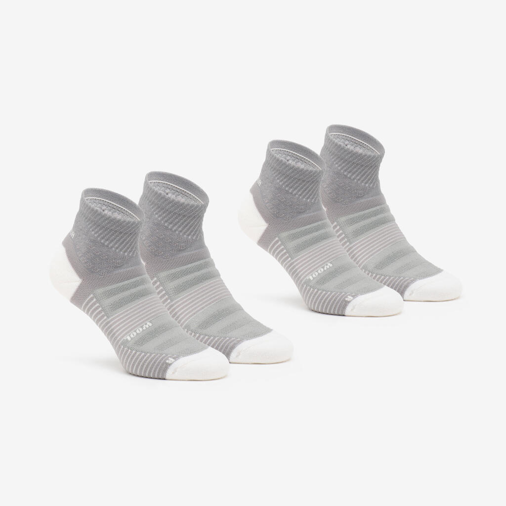 Chaussettes randonnée - hike 900 mid grise - lot de 2 paires