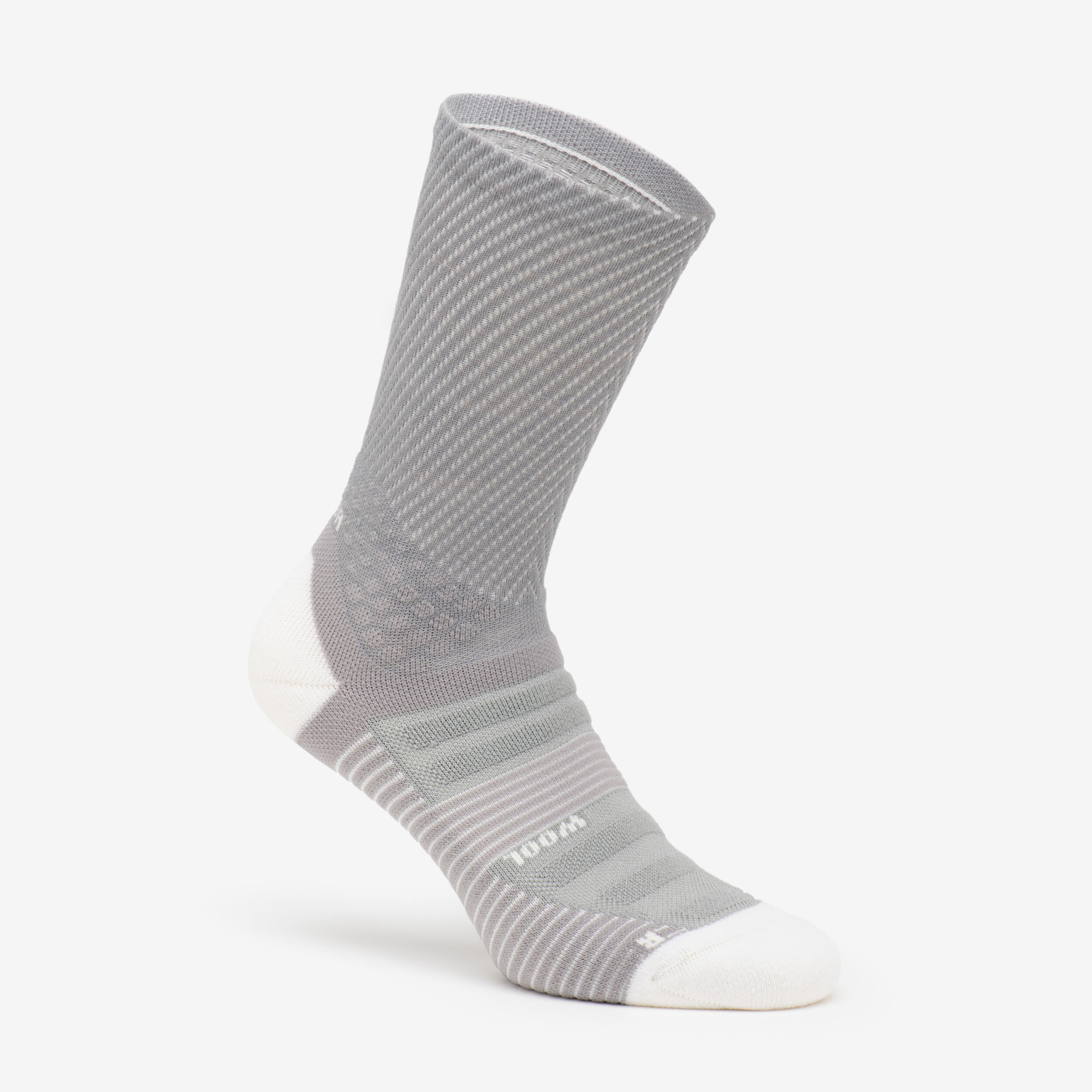 Chaussettes de randonnée hautes laine (2 paires) adulte, Hike 900 gris 2/5