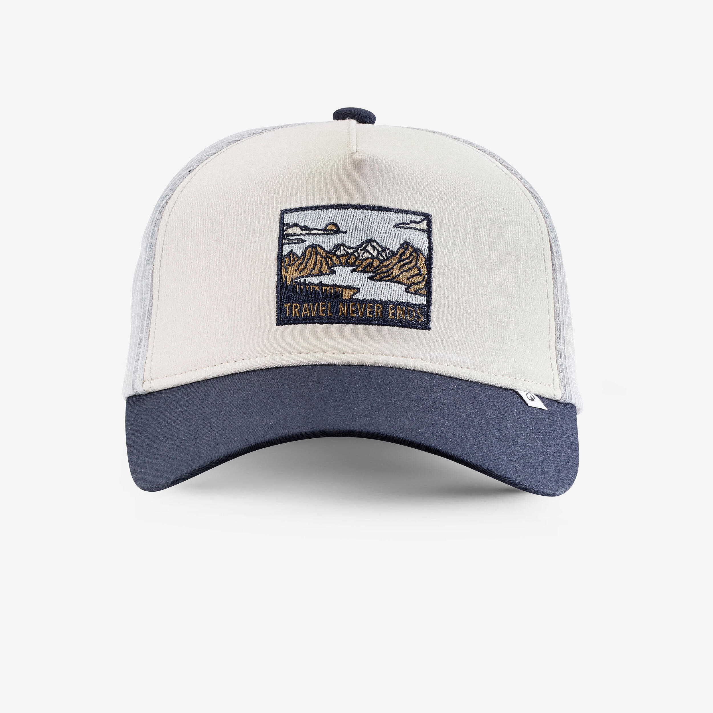 Trucker Cap Travel 500 Beige/Blue - FORCLAZ
