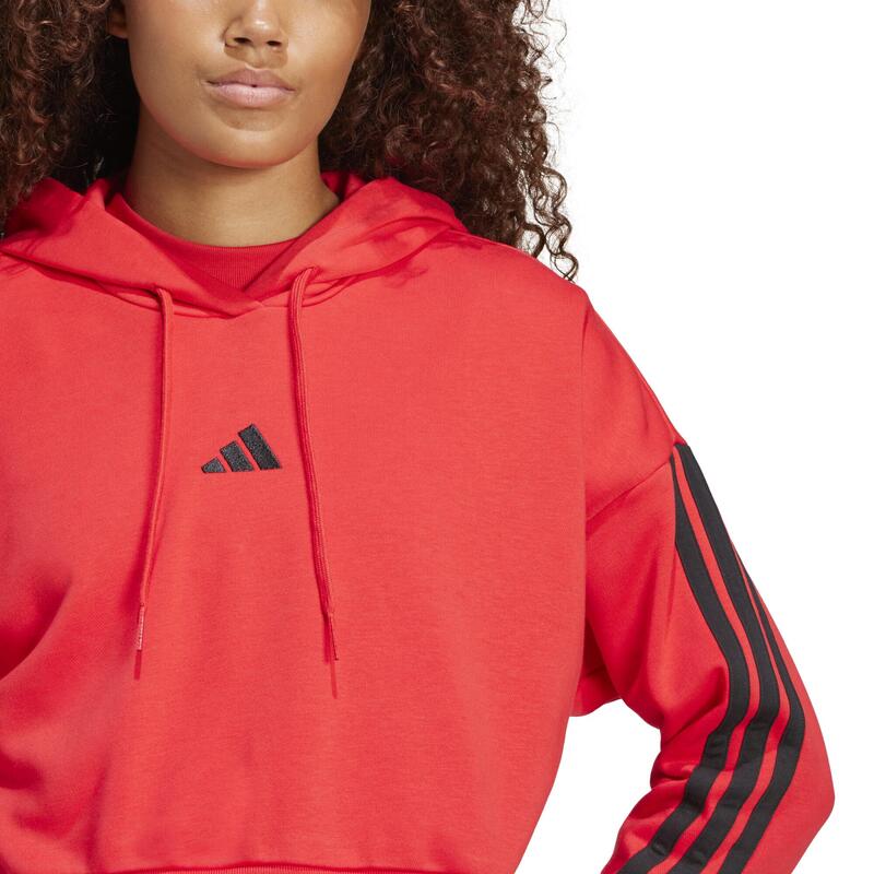 Sweat-shirt à capuche de fitness femme, rouge
