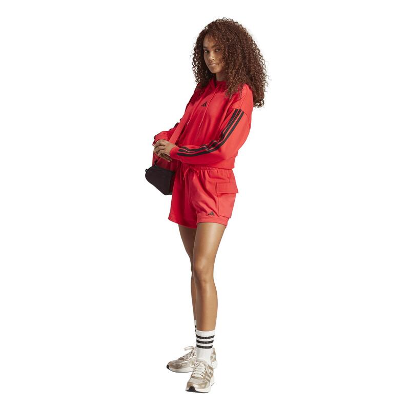Sweat-shirt à capuche de fitness femme, rouge