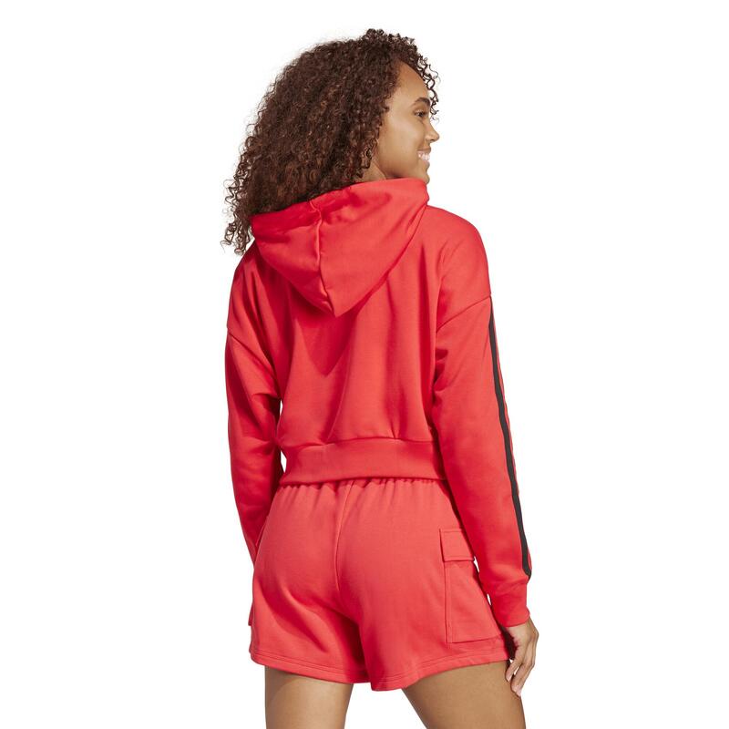 Sweat-shirt à capuche de fitness femme, rouge