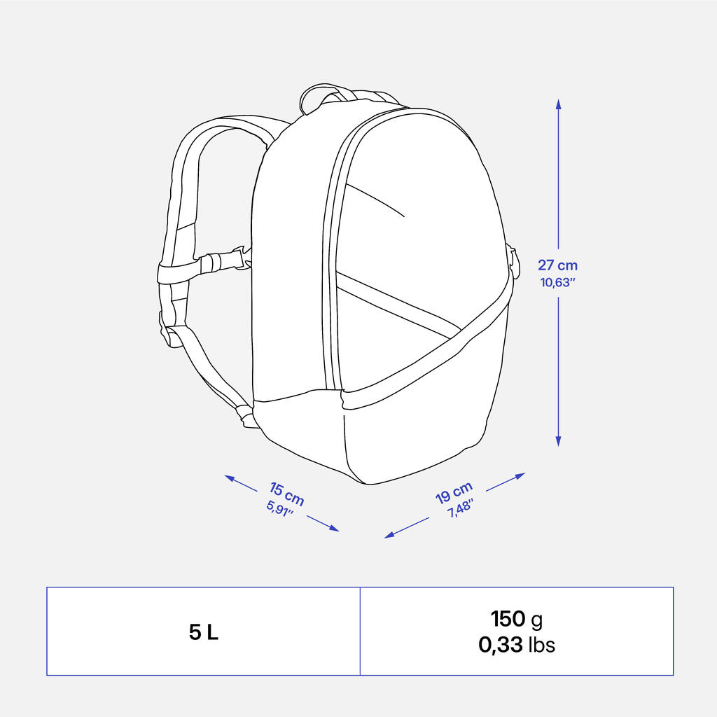 Petit sac à dos de randonnée enfant 5l, mh100 menthe