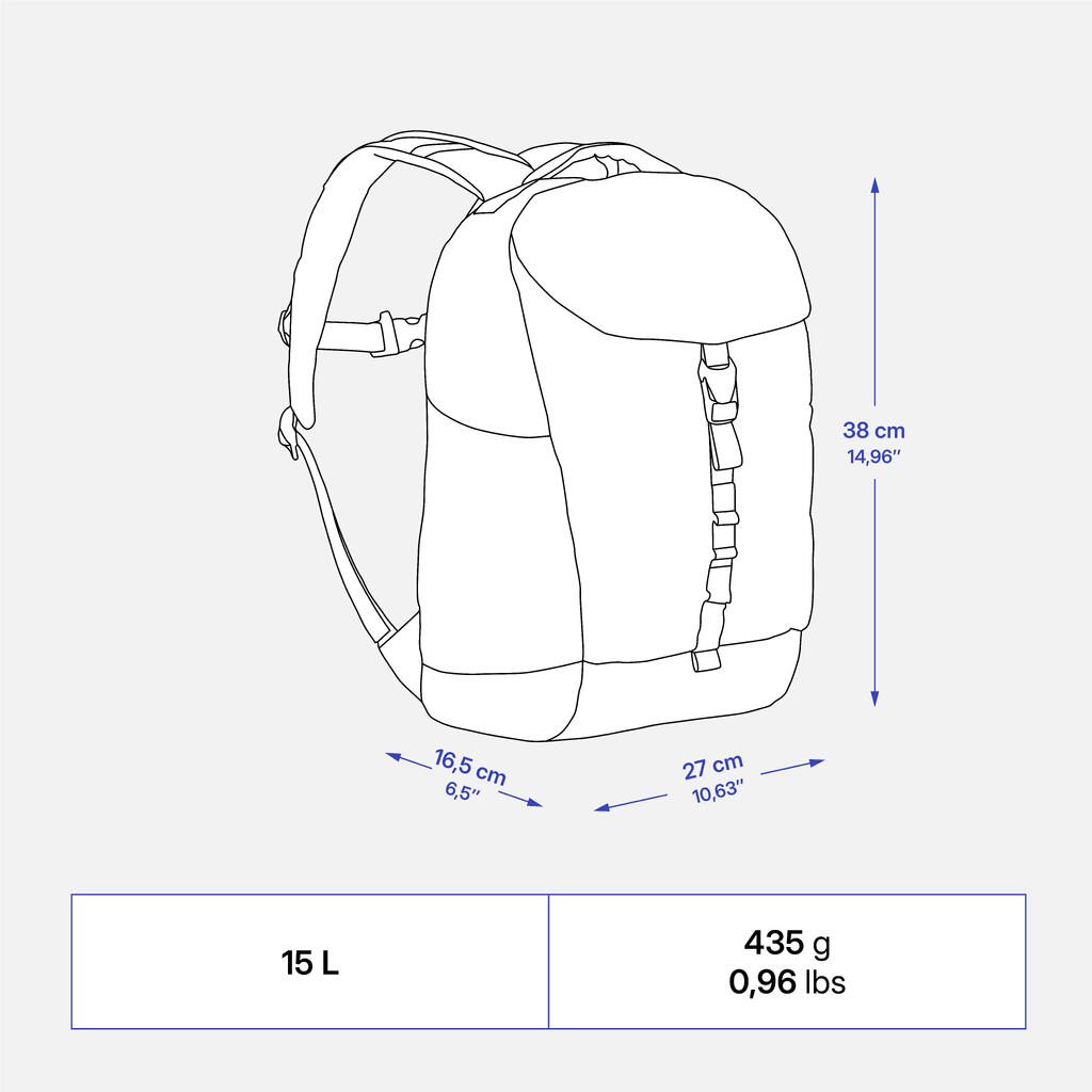 Sac à dos de randonnée junior 15L, NH900 bleu